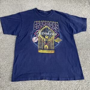 Vintage New York Yankees Shirt Mens L Blue MLB Baseball 1996 World Champions Tee
